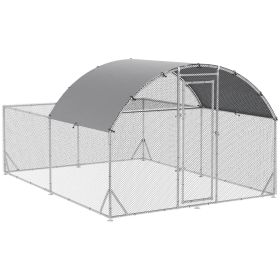PawHut Large Chicken Coop Metal Chicken Run for Chickens with Waterproof and Anti-UV Cover