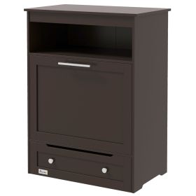 PawHut Pet Feeder Station Storage Cabinet, Dog Food Storage Container with Dog Raised Bowls, Watering Supplies, Gray