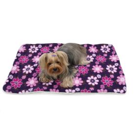 Midnight Garden Fleece/Plush Blanket (Color: Violet, size: One size)
