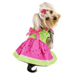 Juicy Watermelon Sundress with Large D (Color: Pink/Lime, size: XS)