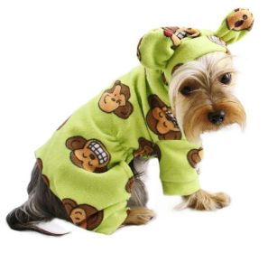 Silly Monkey Fleece Hooded Pajamas - Lime (size: XS)