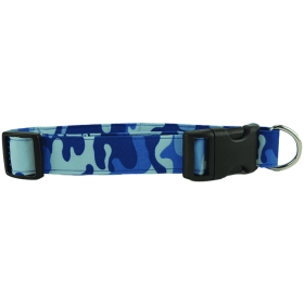 Blue Camo Dog Collar (size: XS)