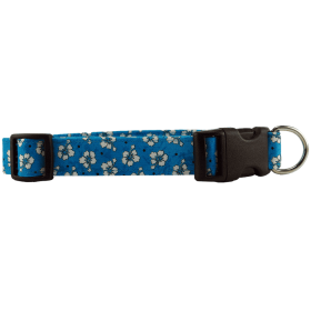 Blue Hawaiian Flowers Dog Collar (size: XS)