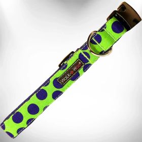 Blue Dot On Green Neon Collar (size: XS)