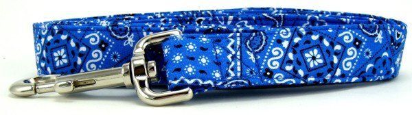 Bright Blue Bandana Dog Leash (size: XS)