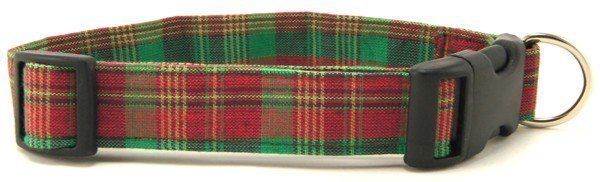 Christmas Plaid Dog Collar (size: XS)