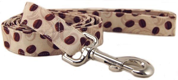 Coffee Beans & Cream Dog Leash (size: XS)