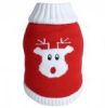 Dog Cable Knit 100% Cotton Sweater     Red Rudolph Holiday