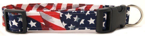 Flag (Stars & Stripes) Dog Collar (size: XS)