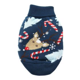 Dog Cable Knit 100% Cotton Sweater  Ugly Reindeer (Option: XX-Small)