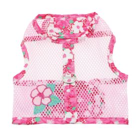 Cool Mesh Dog Harness with Leash - Hawaiian Hibiscus Pink (Option: X-Small)