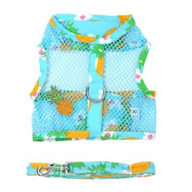 Cool Mesh Dog Harness with Leash - Pineapple Luau (Option: X-Small)
