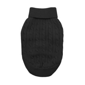 Dog Cable Knit 100% Cotton Sweater         Jet Black (Option: XX-Small)