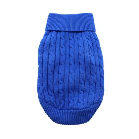 Dog Cable Knit 100% Cotton Sweater         Riverside Blue (Option: XX-Small)
