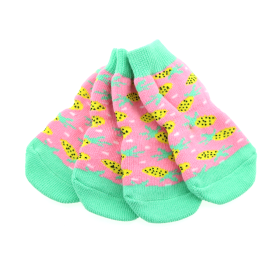 Non-Skid Dog Socks - Pineapple (Option: X-Small)