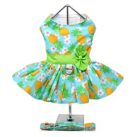 Pineapple Luau Dog Harness Dress with Matching Leash (Option: X-Small)