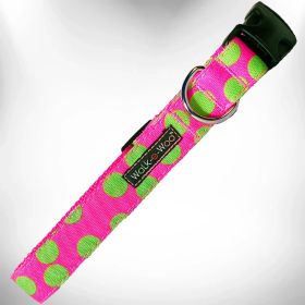 Green Dot On Pink Neon Collar (size: XS)