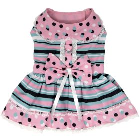 Dots & Stripes Harness Dress - Pink & TealNew Spring 2024 (Option: X-Small)
