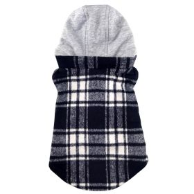 Weekender Dog Sweatshirt Hoodie Black & White Plaid Flannel (Option: X-Small)