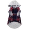 Weekender Dog Sweatshirt Hoodie - Red and Black Plaid Flannel