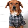Flannel Dog Shirt - Dark Grey and Pink Plaid