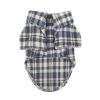 Flannel Dog Shirt - Grey and Blue Plaid