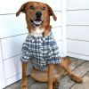 Flannel Dog Shirt - Grey and Blue Plaid