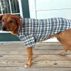 Flannel Dog Shirt - Grey and Blue Plaid