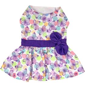 Purple Butterfly Dog Dress with Matching Leash (Option: X-Small)