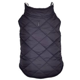 Reversible Fleece Lined Puffer Dog Coat - Black and White Plaid (Option: X-Small)