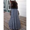 Reversible Fleece Lined Puffer Dog Coat - Black and White Plaid