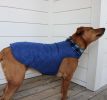 Reversible Fleece Lined Puffer Dog Coat - Blue Plaid