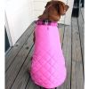 Reversible Fleece Lined Puffer Dog Coat - Pink Plaid