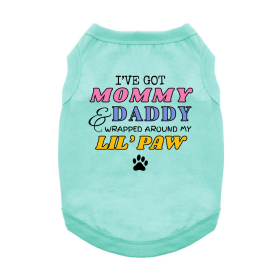 Wrapped Around My Lil Paw Dog Shirt - Teal (Option: X-Small)