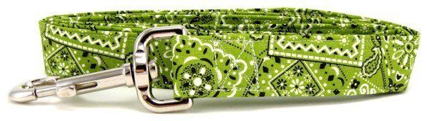 Lime Green Bandana Dog Leash (size: XS)
