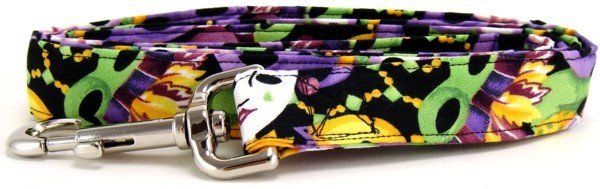 Mardi Gras Masks Dog Leash (size: S)