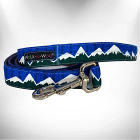 Blue/Green Snowcap Mountain Dog Leash (size: Thin)