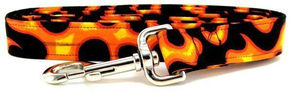 Orange Flame Dog Leash (size: XS)