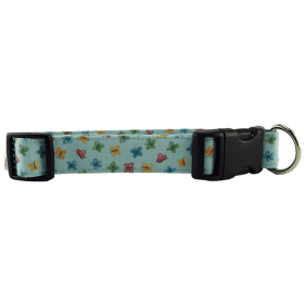 Pastel Blue Butterflies Dog Collar (size: XS)
