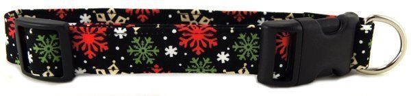 Peppermint Snowflakes Dog Collar (size: XS)