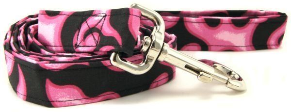 Pink Flames Dog Leash (size: XS)