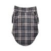 Flannel Dog Shirt - Dark Grey and Pink Plaid