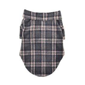 Flannel Dog Shirt - Dark Grey and Pink Plaid (Option: XX-Small)
