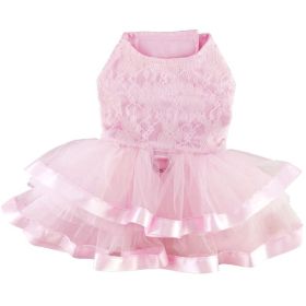 Pink Lace and Ruffles Dress w/Matching Leash (Option: X-Small)