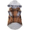 Weekender Dog Sweatshirt Hoodie Brown and Black Plaid Flannel