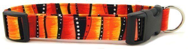 Red Hot Stripes Dog Collar (size: XS)