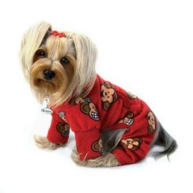 Silly Monkey Fleece Turtleneck Pajamas - Burgundy (size: XS)