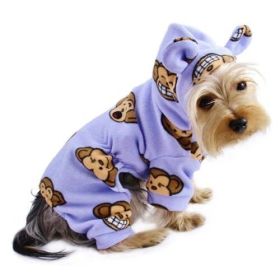 Silly Monkey Fleece Hooded Pajamas - Lavender (size: XS)