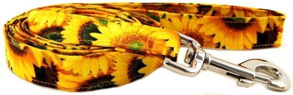 Sunny Sunflowers Dog Leash (size: XS)