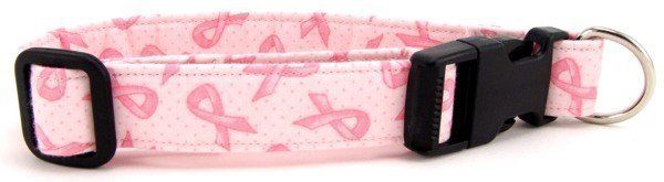 Tossed pink ribbon collar (size: Xsmall)